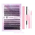 DIY-Wimpernverlängerungs-Set mit rosa Pinzette, Kleber und Bürste für Volumen - Rosa Werkzeugsammlung Stil (DIY-SET-028)