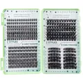 Kit de faux cils en grappes mélangées courbure D, longueurs 10-16mm pour extension DIY - Style Russe 009 - Cils Uniquement