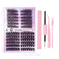 DIY Einzelwimpern Set mit rosa Pinzette, Kleber und Wimpernbürste im Set DIY-SET-029 - Rosa Werkzeugsammlung Stil (DIY-SET-029)