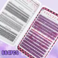 DIY eyelash extension kit featuring 664 pieces of black and purple mixed cluster lashes - Large Capacity Extension Lash Style (DIY-TZ011)