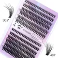 Faux cils DIY segments 30P et 40P sur un plateau d'extensions de cils dégradé violet - Mixte 30P+40P Plateau Unique (DIY-SET-051)