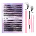 Kit d'extension de cils DIY avec grappes 30P/40P et accessoires roses de précision - Mixte 30P+40P Kit Rose (DIY-SET-051)