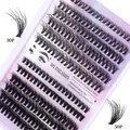Kit de faux cils individuels DIY en fibres synthétiques noires avec densités 30P et 50P - Mixte 30P+50P Plateau Unique (DIY-SET-052)
