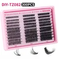 Σετ βλεφαρίδες DIY 300τμχ mix 30D 40D 50D με μήκος 10-18mm σε ροζ παλέτα - Μικτή Πυκνότητα 30D/40D/50D (DIY-TZ082) / Μονό Κουτί Βλεφαρίδων (300 Συστάδες)