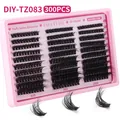 DIY Σετ βλεφαρίδων 300 τεμάχια, 60D 80D 100D μείγμα μήκους 10-16mm σε ροζ θήκη - Μικτή Πυκνότητα 60D/80D/100D (DIY-TZ083) / Μονό Κουτί Βλεφαρίδων (300 Συστάδες)