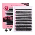 Individual cluster lashes DIY kit with C10-C18 lengths and pink branded packaging - 80D Density Style (DIY-TZYW009)