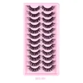 12 pairs of thick Russian curl DD false eyelashes in model DD12-001 with pink tray - Crossed Thick Style (DD12-001)