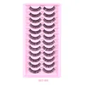Set of 10 pairs of Russian volume false eyelashes in a pink tray, model DD12-005 - Fan-shaped Thick Style (DD12-005)
