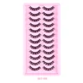 Set of 12 pairs of multi-layered Russian curl false eyelashes in a pink tray - Layered Crossed Style (DD12-006)
