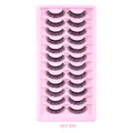 12 pairs of Russian volume DD curl synthetic false eyelashes in black style DD12-008 - Radial Crossed Style (DD12-008)