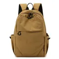 Brown lightweight nylon mini backpack with waterproof design and drawstring side pockets - Khaki Large
