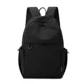 Mini mochila negra minimalista de nailon ligero con correas ajustables y bolsillo frontal - Negro Pequeño
