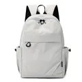 Light gray waterproof mini backpack with minimalist design and contrast black zippers - Light Gray Large