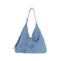Schicke blaue Jeans-Schultertasche mit kreativem Taillen- und Taschendesign im Denim-Look - Hellblau