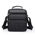 Sacoche business en cuir noir pour homme avec plusieurs poches zippées et poignée - Tout Cuir Noir