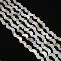 Cuentas de nácar natural en forma de media luna para creación de joyería DIY - Luna