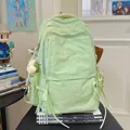 Zaino scolastico verde menta con ricamo e ciondolo a stella per studenti - Verde