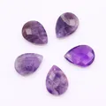 Faceted teardrop purple amethyst pendants with pre-drilled holes for jewelry making - Amethyst