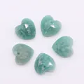 Faceted heart-shaped light green Amazonite natural stone pendants for DIY necklaces - Amazonite