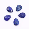 Macro view of five faceted lapis lazuli teardrop pendants for DIY jewelry making - Lapis Lazuli