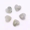 Five heart-shaped faceted labradorite stone pendants with pre-drilled holes for DIY jewelry - Flash Stone (Labradorite)