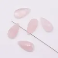 Faceted rose quartz teardrop beads with side-drilled holes for DIY jewelry making - Rose Quartz