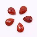 Faceted red jasper teardrop pendants with pre-drilled holes for DIY jewelry making - Rainbow Stone