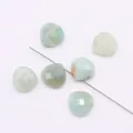 Faceted light green natural stone teardrop beads for DIY jewelry with drilled holes - 1.5cmx1.5cm / Amazonite