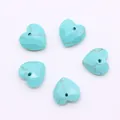 Sky blue heart-shaped turquoise stone charms with faceted finish for DIY necklaces - Blue Turquoise