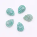 Five teardrop-shaped natural Amazonite pendants with sky blue and white textures for DIY - Amazonite