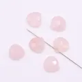Faceted rose quartz teardrop stone beads with drill hole for DIY jewelry making - 1.5cmx1.5cm / Rose Quartz