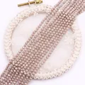 Strand of faceted synthetic turquoise beads in dusty rose pink for DIY jewelry making - 2mm / No. 1 (Lotus Pink)