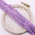 Macro view of square lavender purple natural stone loose beads for DIY jewelry making - Lavender Light Purple