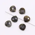Faceted heart-shaped Labradorite natural stone beads for DIY jewelry making - 1.5cmx1.5cm / Flash Stone (Labradorite)