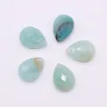 Light blue teardrop amazonite pendants with faceted and smooth finish for jewelry making - Amazonite