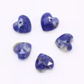 Blue sodalite natural stone heart pendants with faceted surface for DIY jewelry - Blue Spot Stone