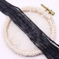Strands of matte black cube beads for DIY jewelry making and necklace accessories - Black