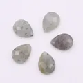 Faceted teardrop natural grey labradorite stone pendants for DIY necklace jewelry making - Labradorite