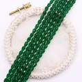 Faceted emerald green teardrop-shaped natural stone beads for DIY jewelry making - 4x6MM / US 2