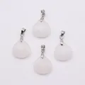 Faceted white crystal teardrop pendants with silver clasps for jewelry DIY - White Jade