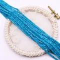 Polished square turquoise blue loose beads strands for DIY jewelry necklace making - Turquoise Blue