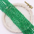 Groene ovale kattenoog glazen kralen voor DIY-sieraden met verticaal lichteffect - Smaragdgroen / 4x6MM