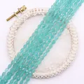 Faceted teardrop cat eye stone beads in light lake blue for DIY jewelry making - 4x6MM / US 4