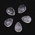 Set of five faceted clear white crystal water drop pendants for DIY jewelry making - White Crystal