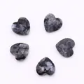 Faceted heart-shaped natural grey labradorite stone beads for DIY jewelry making - Larvikite