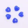Deep blue heart-shaped faceted stone pendants set for DIY jewelry necklace making - Blue Chalcedony