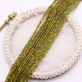 Olivgrüne facettierte quadratische Kristallperlen für DIY-Schmuck und Halsketten - Klein / Transparentes Grün