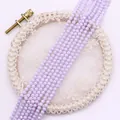 Cuentas de turquesa lavanda facetadas en varias tiras para bisutería DIY - N.º 9 (Lavanda)