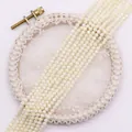 Cuentas facetadas de piedra sintética blanco roto para joyas DIY y collares artesanales - N.º 10 (Blanco Crema)