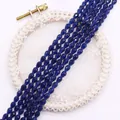 Perle sfaccettate blu scuro a forma di goccia in pietra naturale per gioielli DIY - US 9